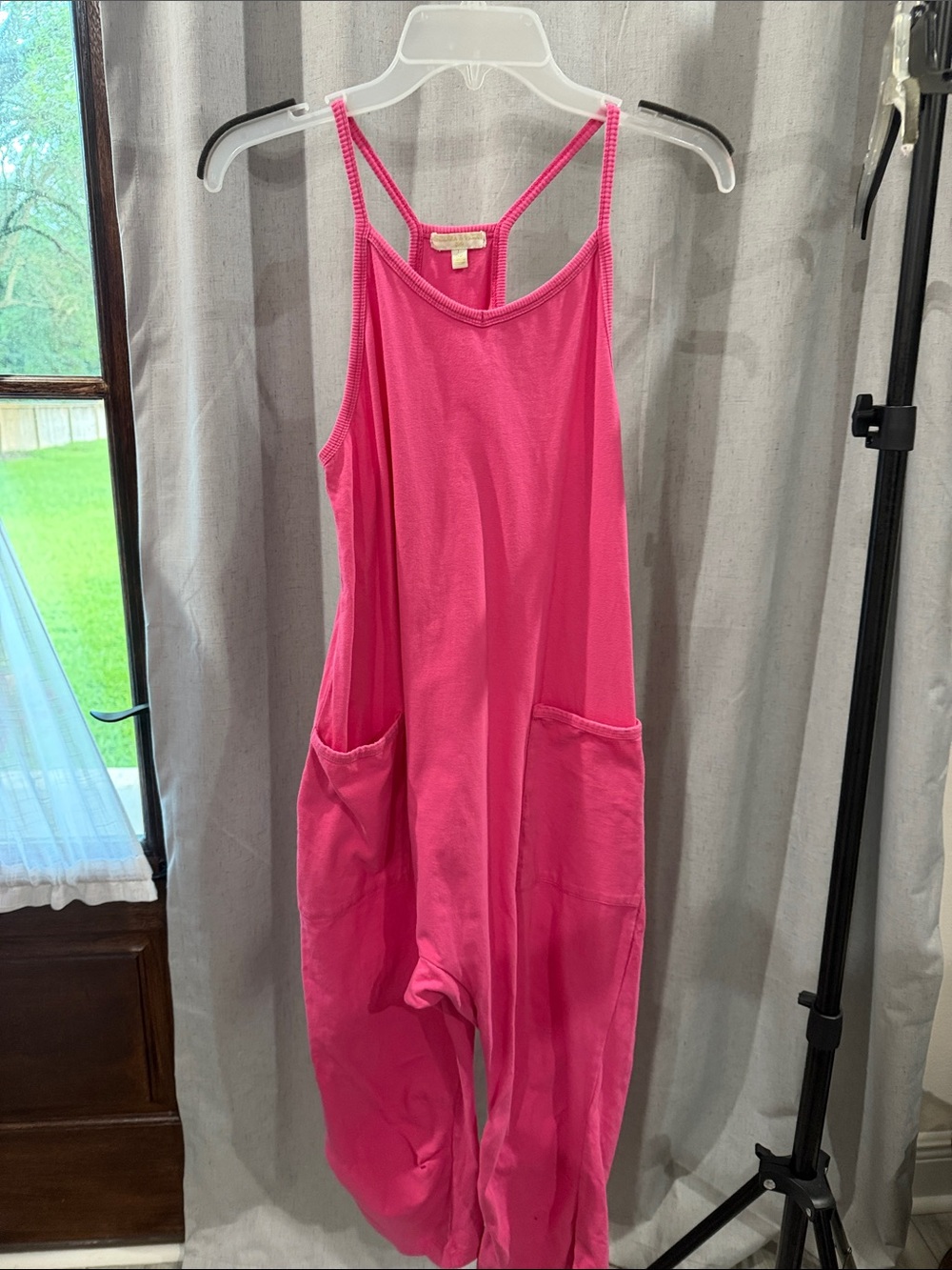 Chelsea & Violet Hot Pink Girls' Pocket One-Piece Romper